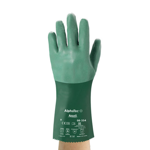 Waterproof rubber green  Gloves 8-354