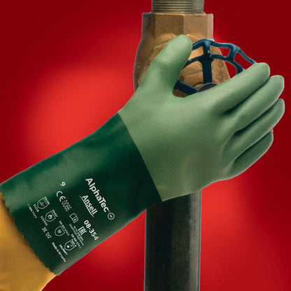 Waterproof rubber green  Gloves 8-354