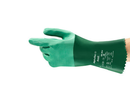 Waterproof rubber green  Gloves 8-354