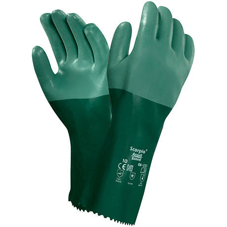 Waterproof rubber green  Gloves 8-354